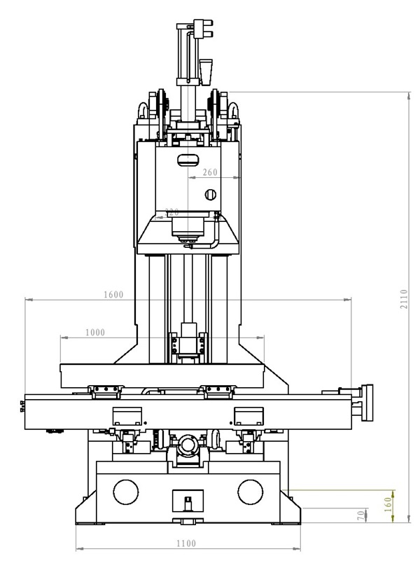 TOM-850L兩線軌加工中心床身尺寸 TOM-850L兩線軌加工中心床身尺寸